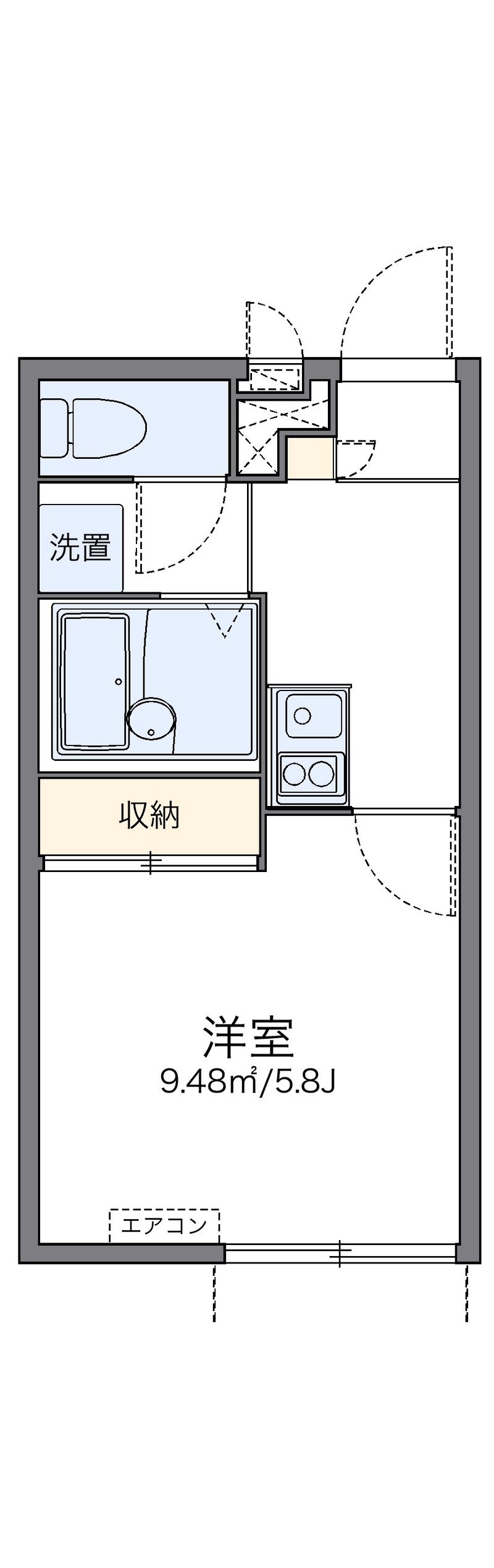 レオパレスルミエール馬場 間取図