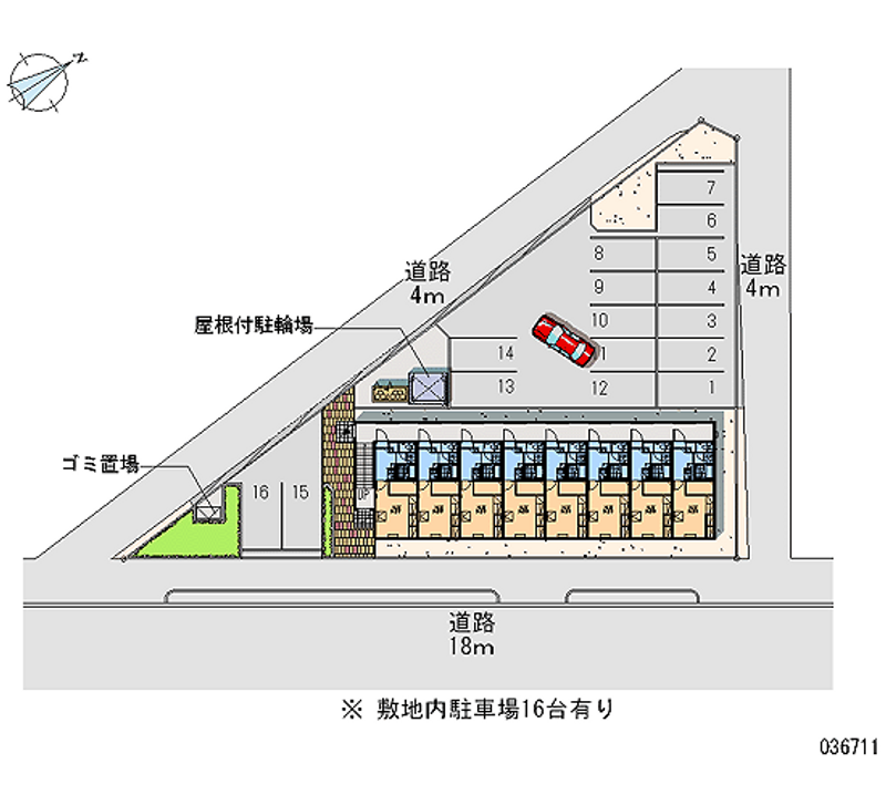 レオパレスメムロ 月極駐車場