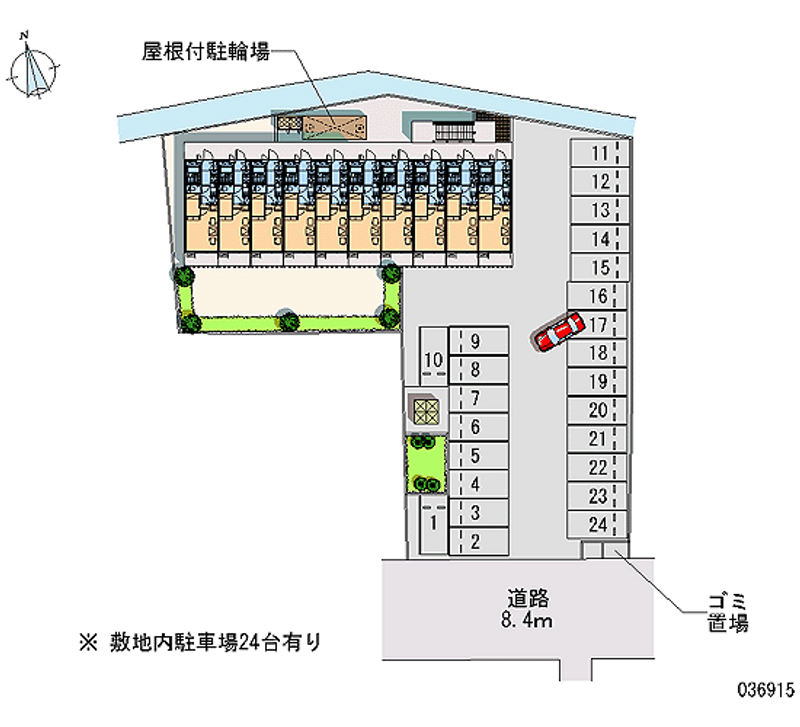 レオパレスミワ 月極駐車場