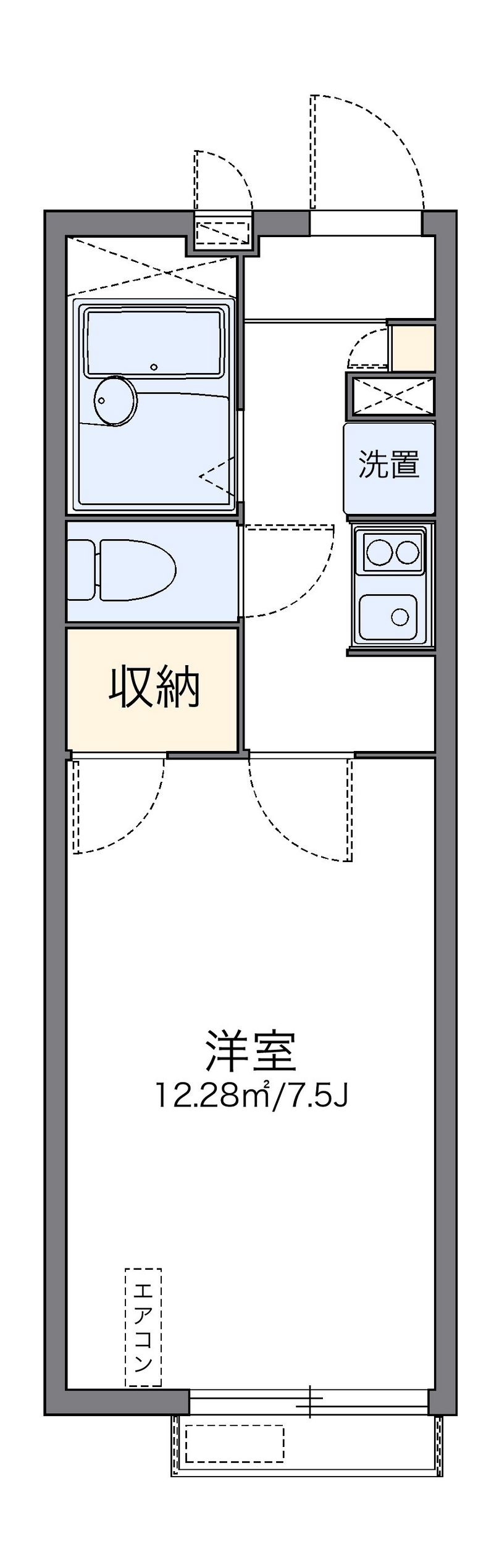 レオパレスフローラ　Ｓ 間取図