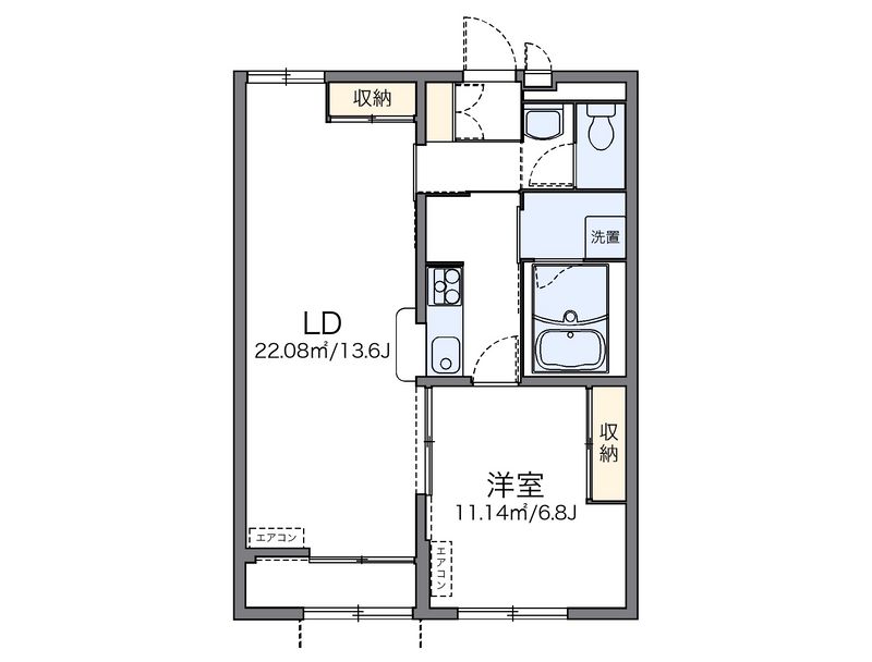 レオパレスヴィラこもれび 間取図
