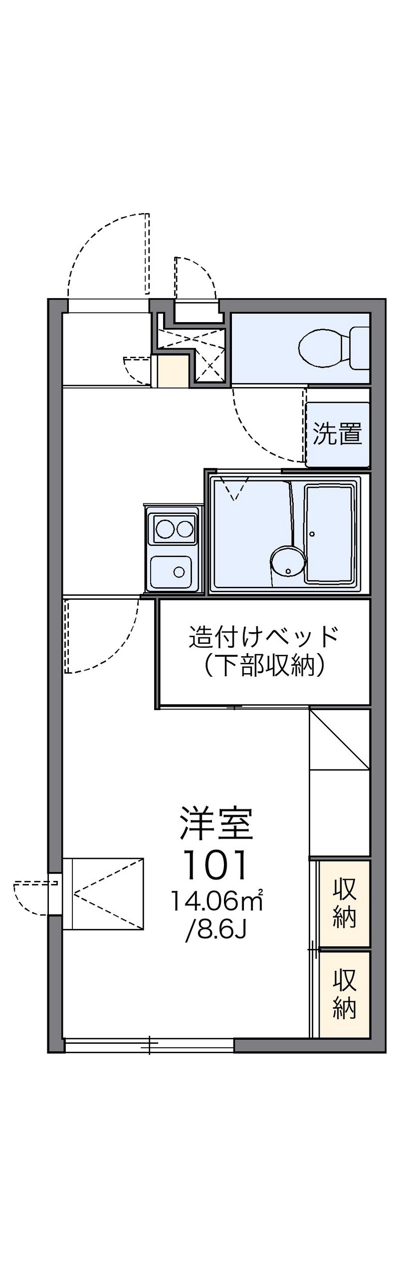 レオパレス多聞三ツ池 間取図