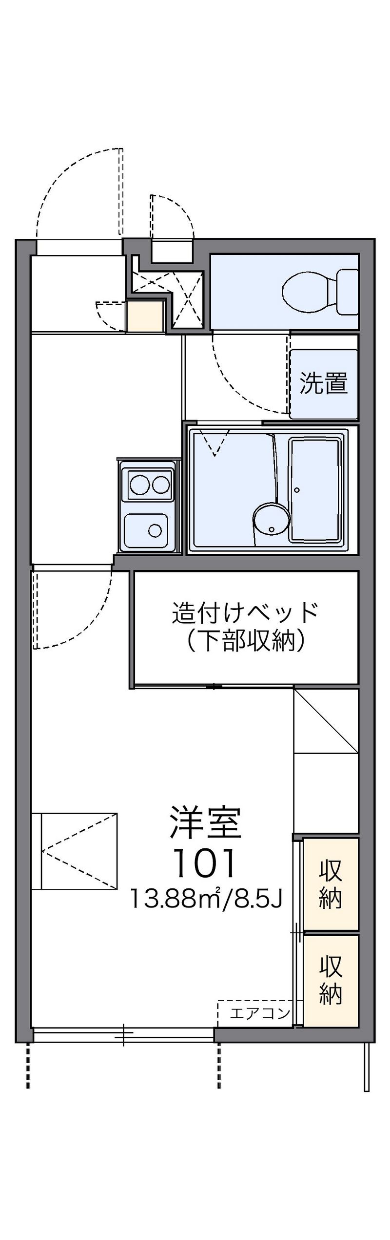 レオパレスミザール 間取図