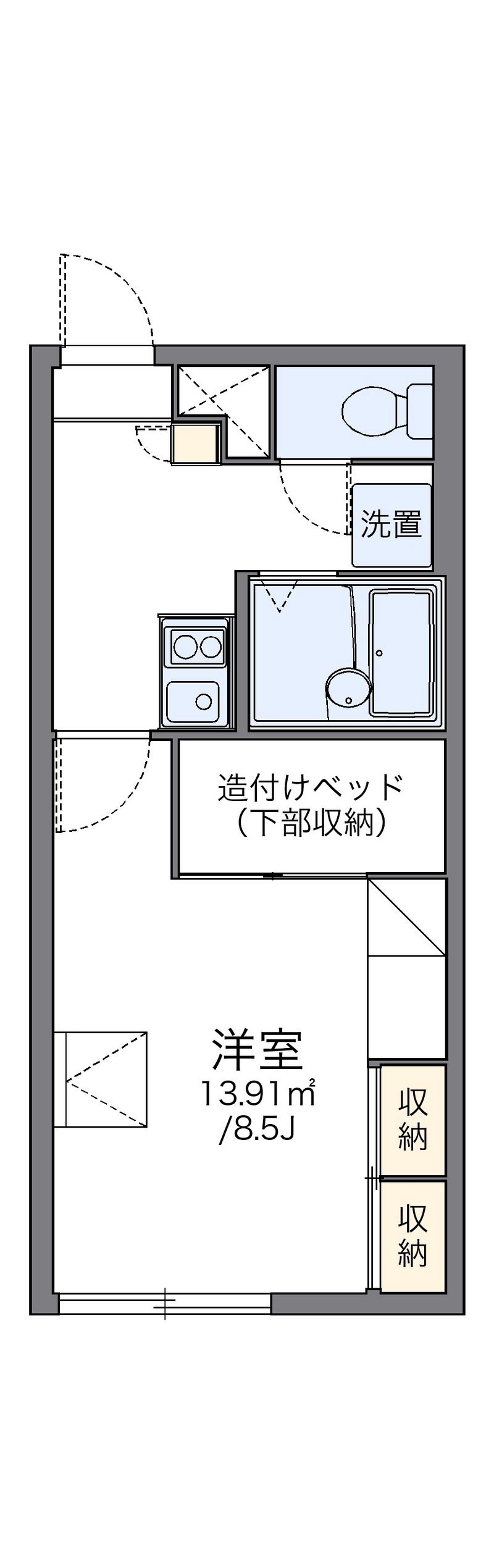 レオパレスパルシティ本町２２ 間取図