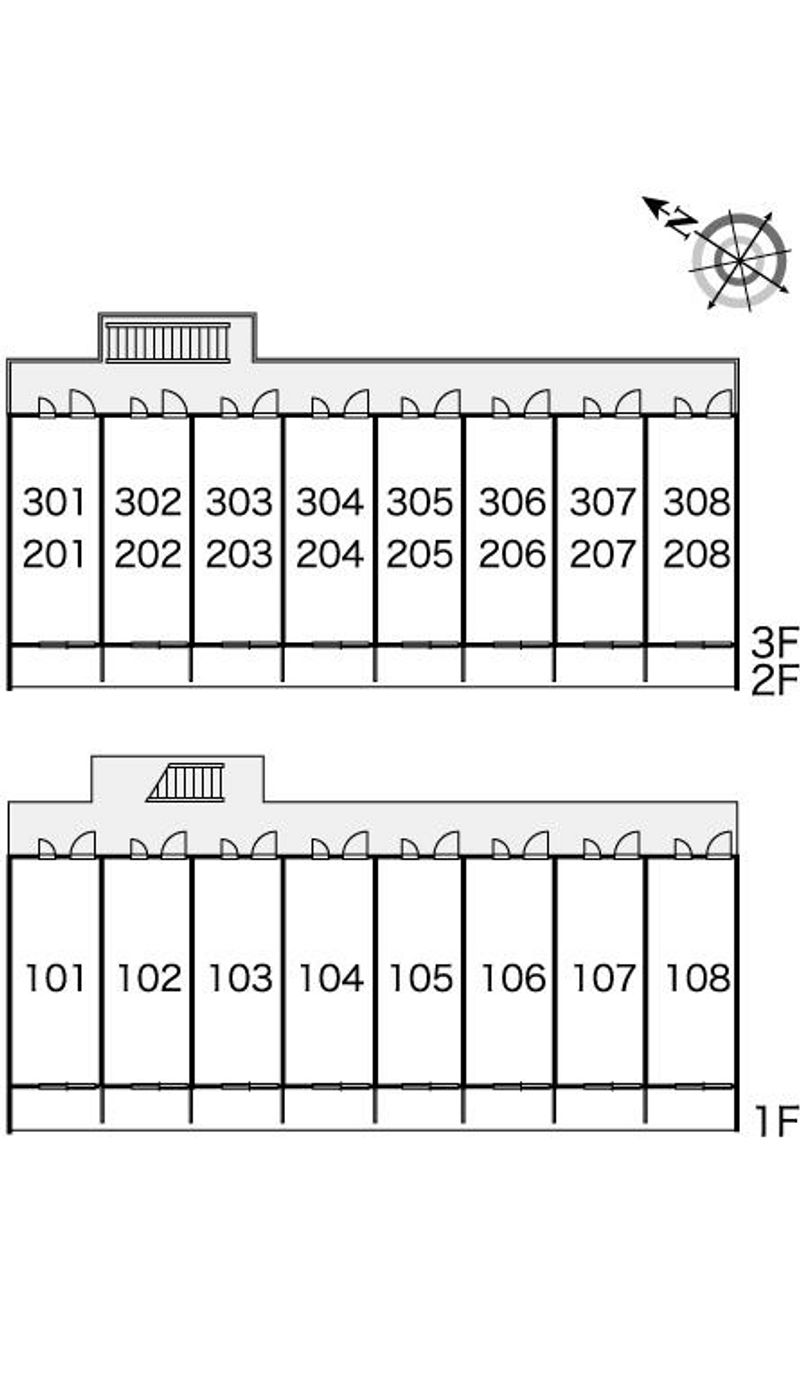 レオパレスハサマミナミ 間取配置図