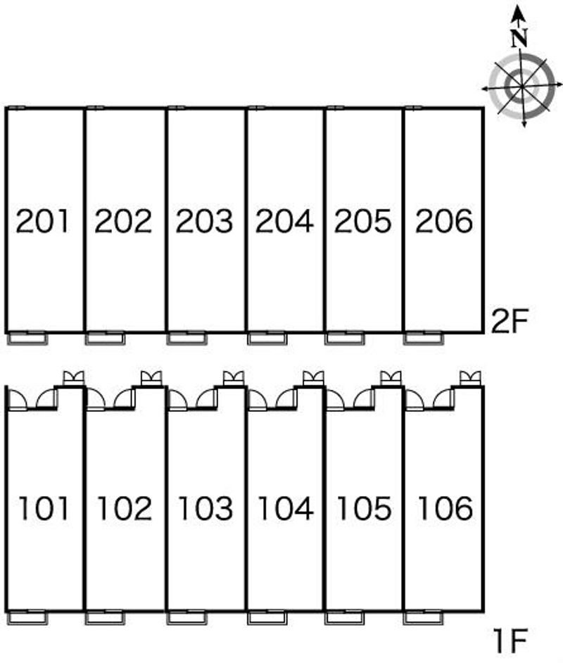 レオパレスグリーンサイト　Ｂ棟 間取配置図
