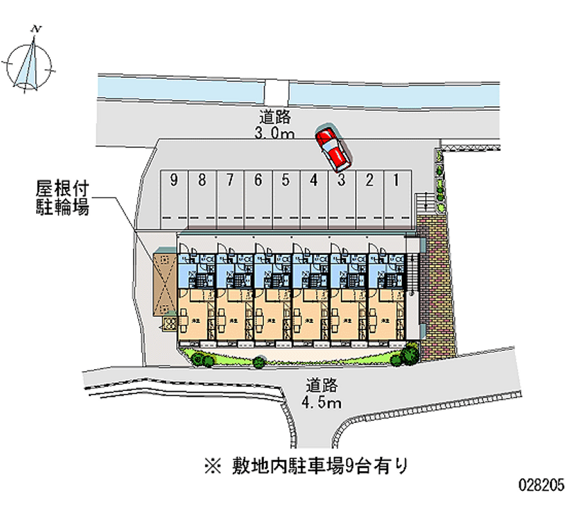 レオパレスオークタウンⅢ 月極駐車場