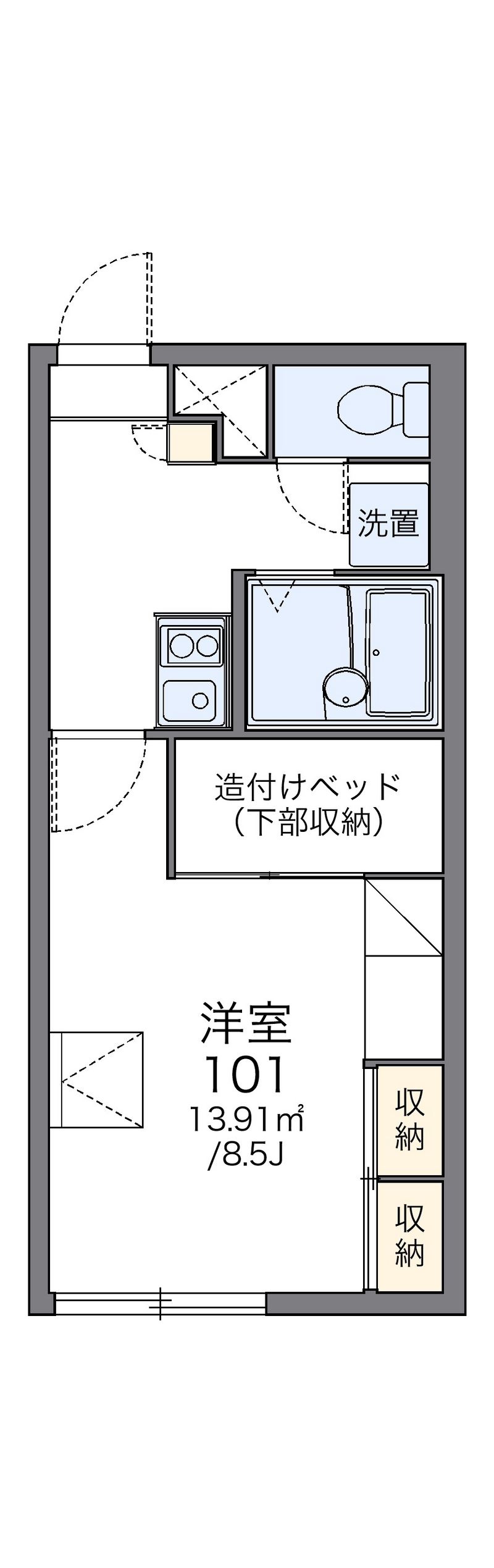 レオパレスリバーサイド美園 間取図