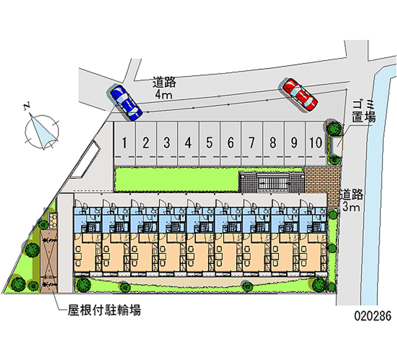 レオパレスサンホワイト枝松 月極駐車場