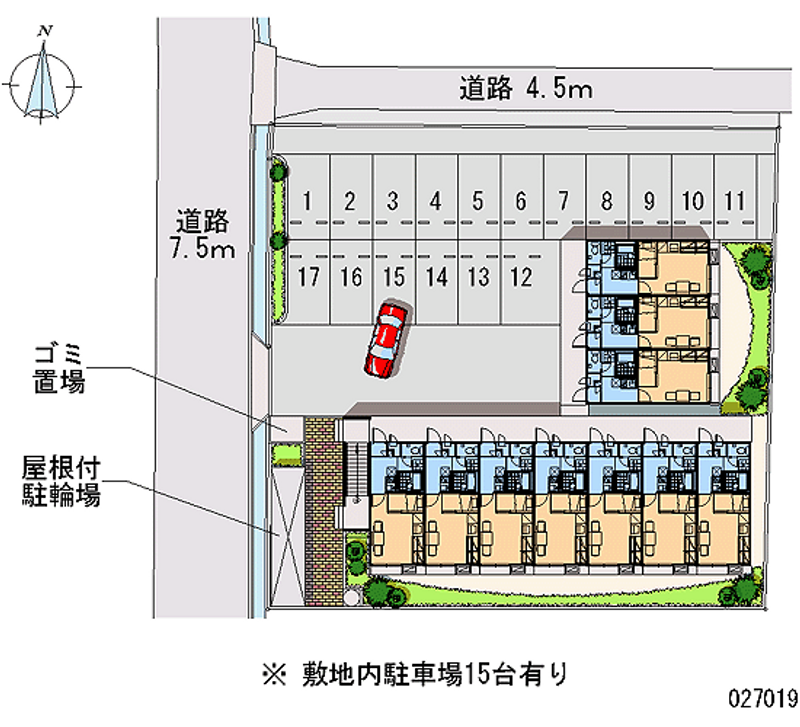 レオパレスクレインコート横田 月極駐車場