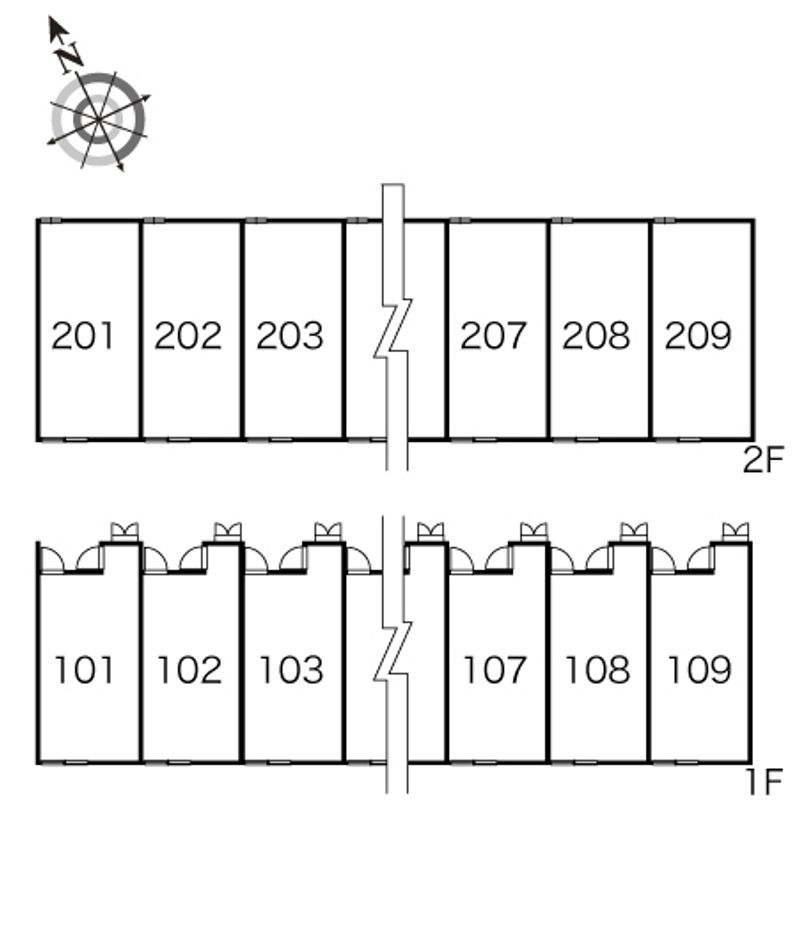 レオパレスいみず北 間取配置図