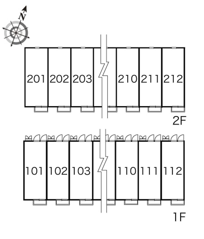 レオパレスにれの木 間取配置図