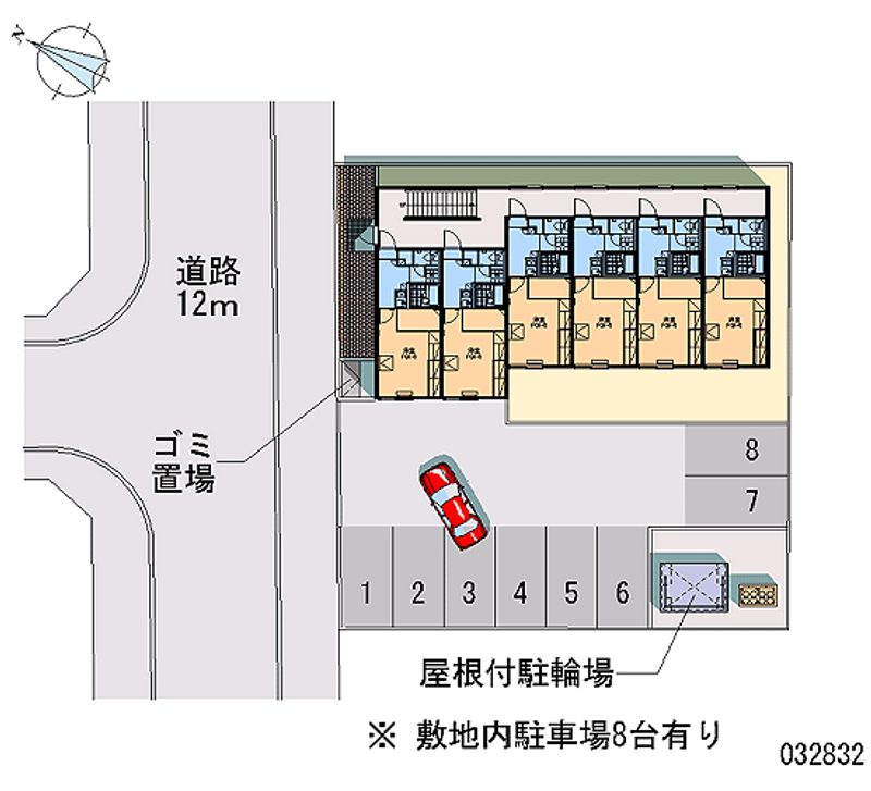 レオパレスこも家西 月極駐車場