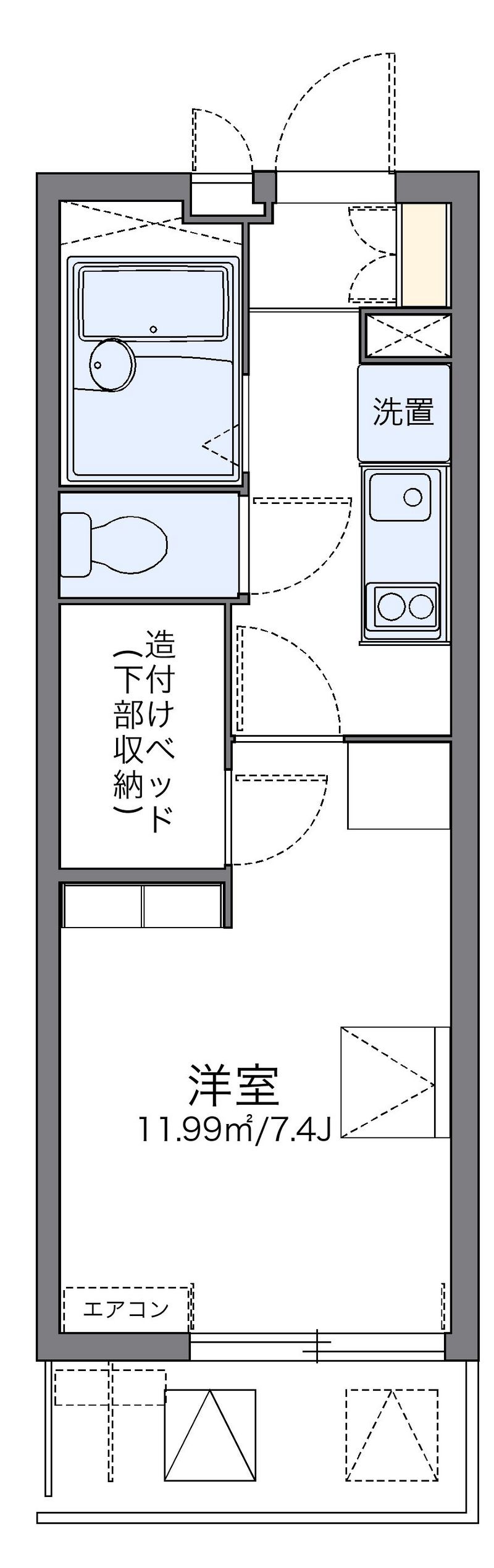 レオパレスエルハピネス 間取図