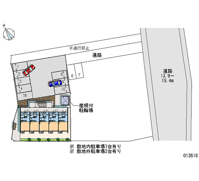 レオパレス千年 月極駐車場