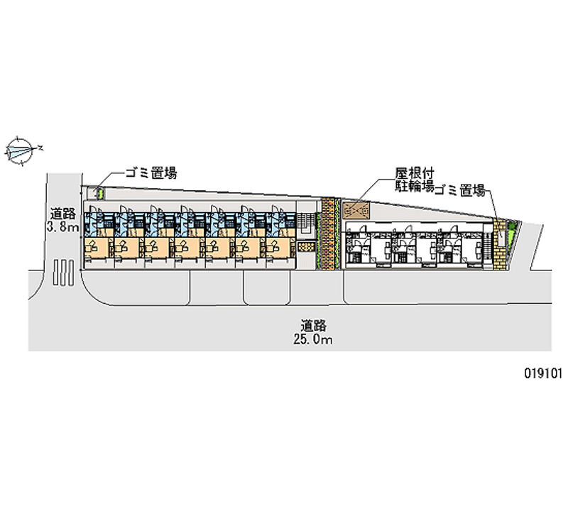 レオパレスタウンコート北田辺 区画図