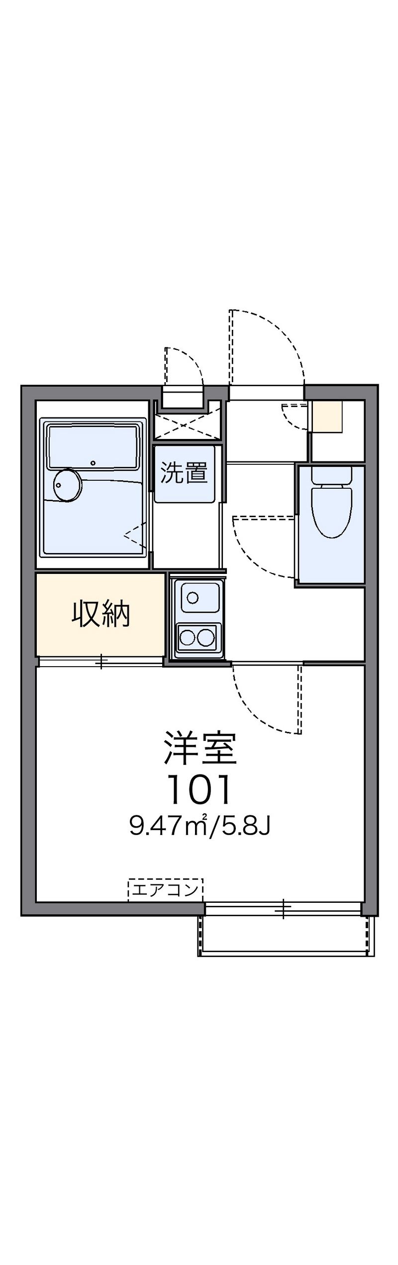 レオパレスアプリコット 間取図
