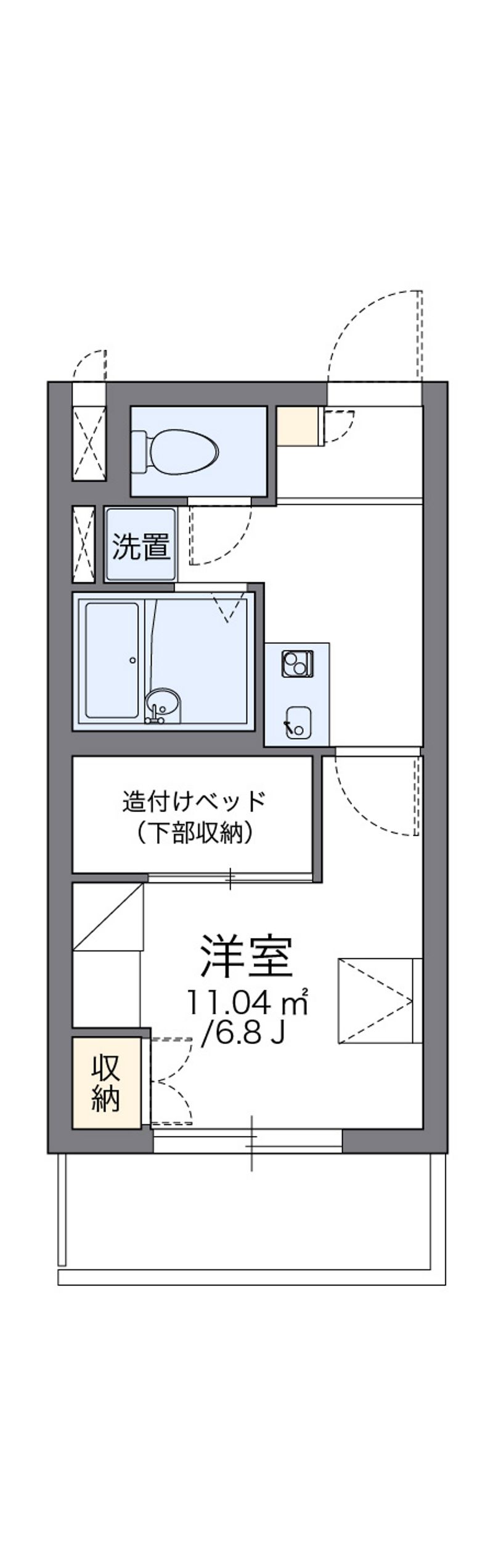 レオパレスヴィルヌーブ川崎Ａ 間取図