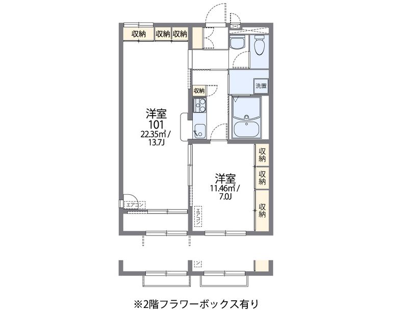 レオパレスメルベーユ 間取図