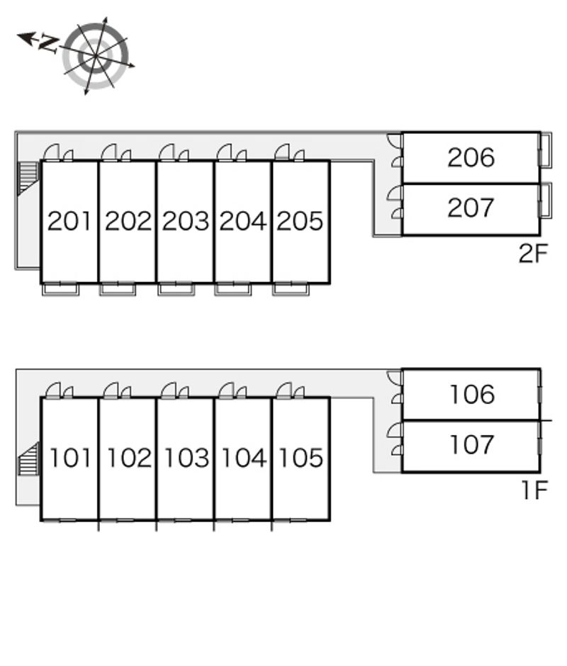 レオパレスシェソワ中通 間取配置図