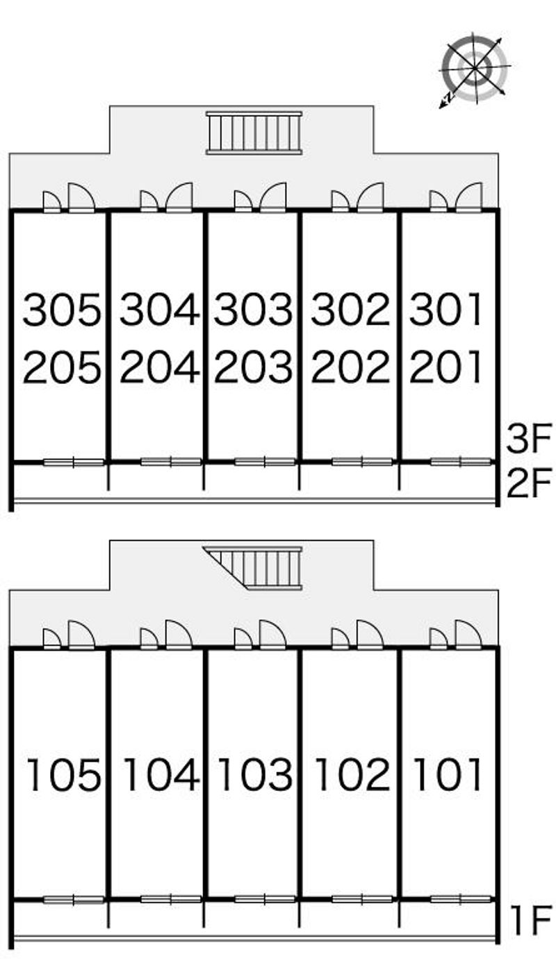 レオパレス中州 間取配置図