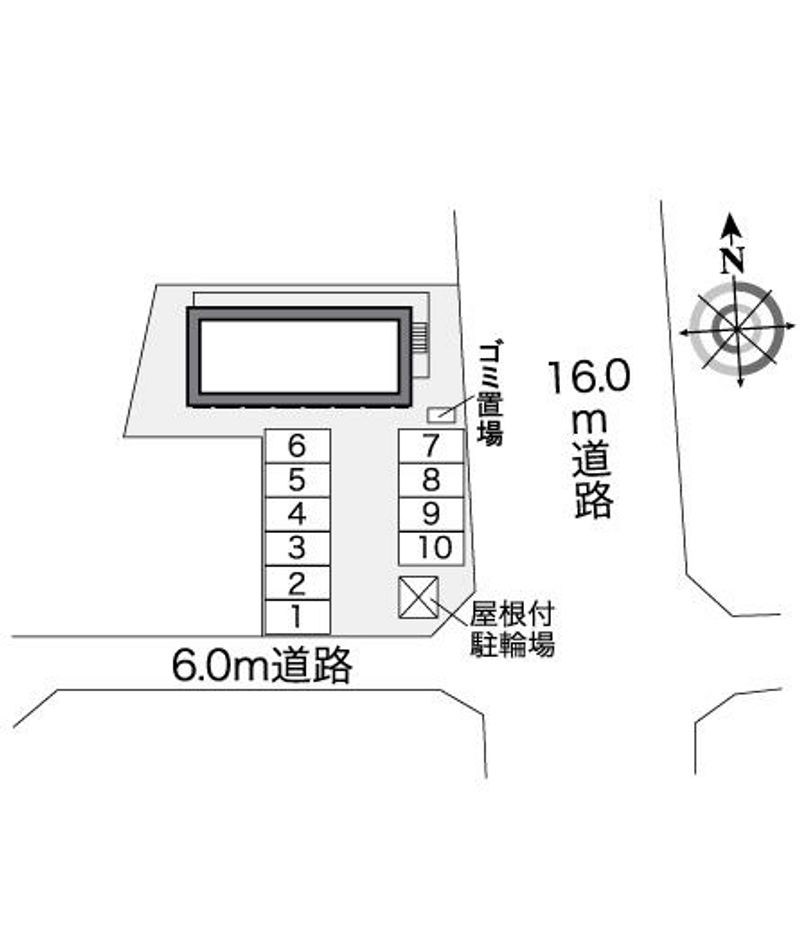 レオパレス来迎寺 配置図