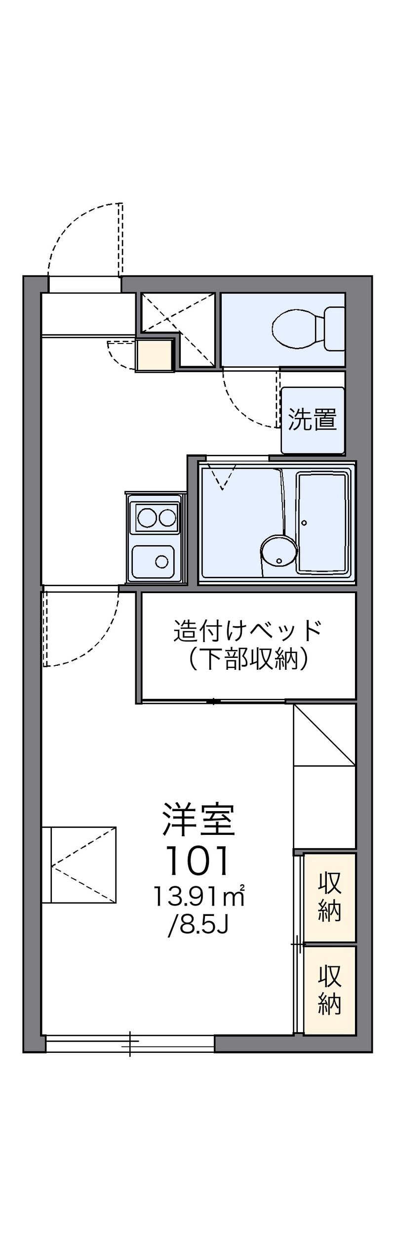 レオパレスラフェスタＢ 間取図