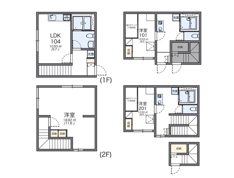 レオパレスメロディーベルⅢ 間取図