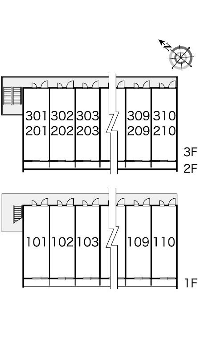 レオパレス横山Ｂ 間取配置図