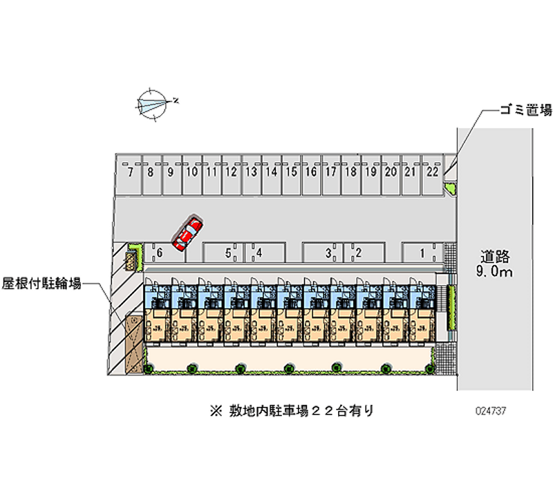 レオパレスファミーユⅡ 月極駐車場