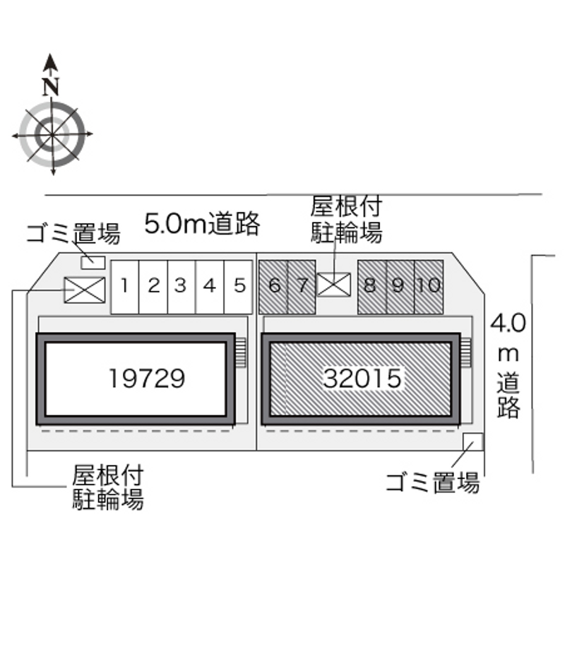 レオパレスエナミス２ 駐車場