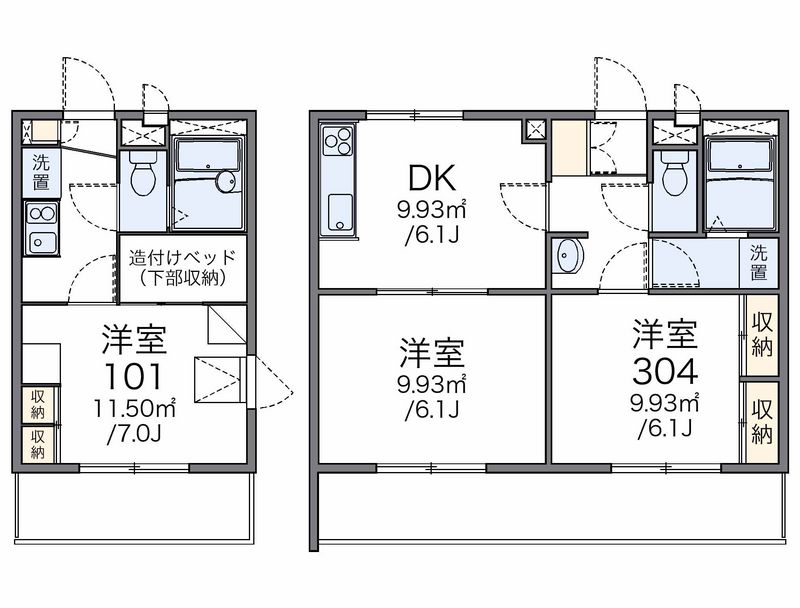 レオパレスデンファレ 間取図