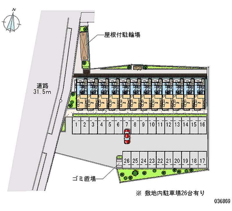 レオパレスセゾン 月極駐車場