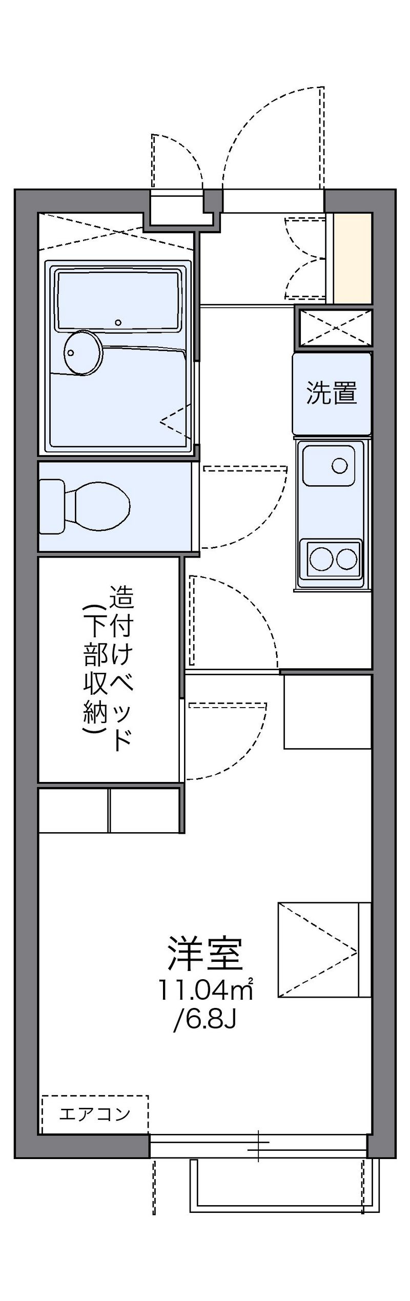 レオパレスグリーン中台 間取図