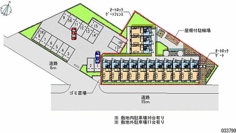 レオパレスアドミラブールⅡ 月極駐車場