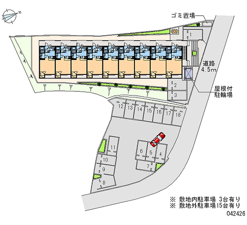 レオパレスフトゥーロ 月極駐車場