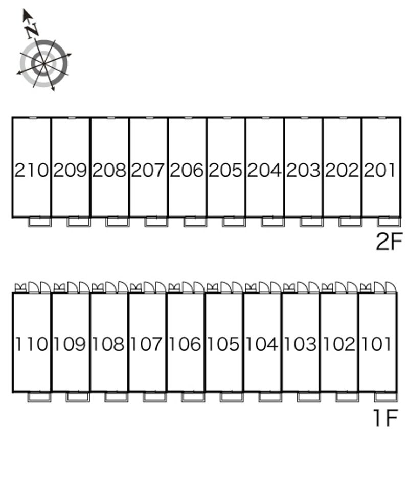 レオパレスアルビレオＡ 間取配置図