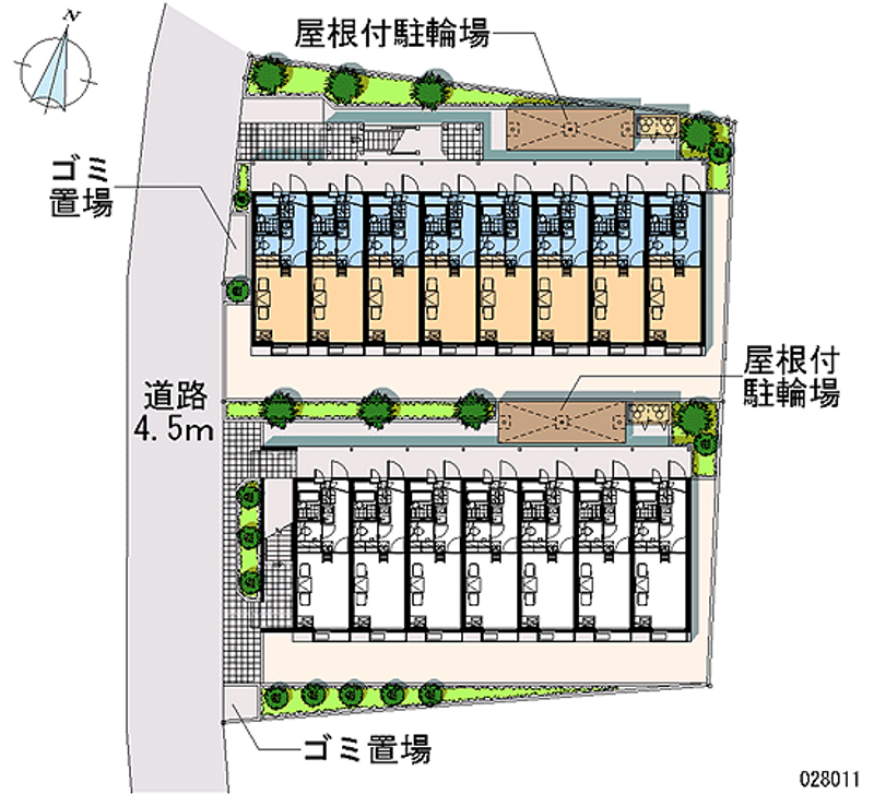 レオパレスグリーンハイツ４号 区画図