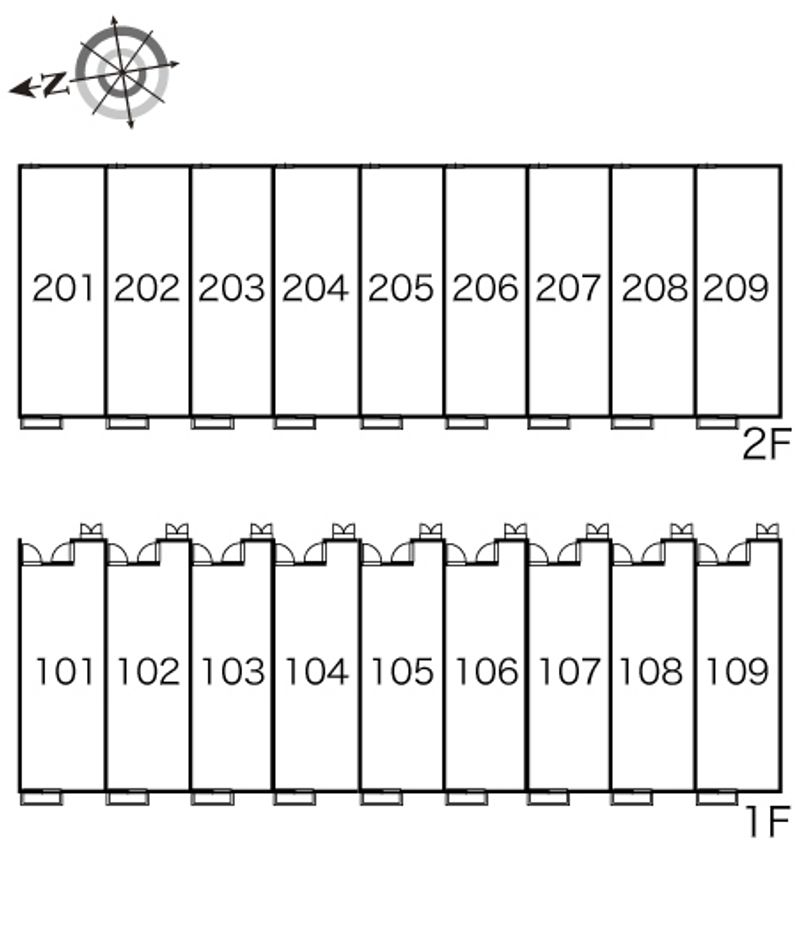 レオパレスコンフォール中島Ⅱ 間取配置図