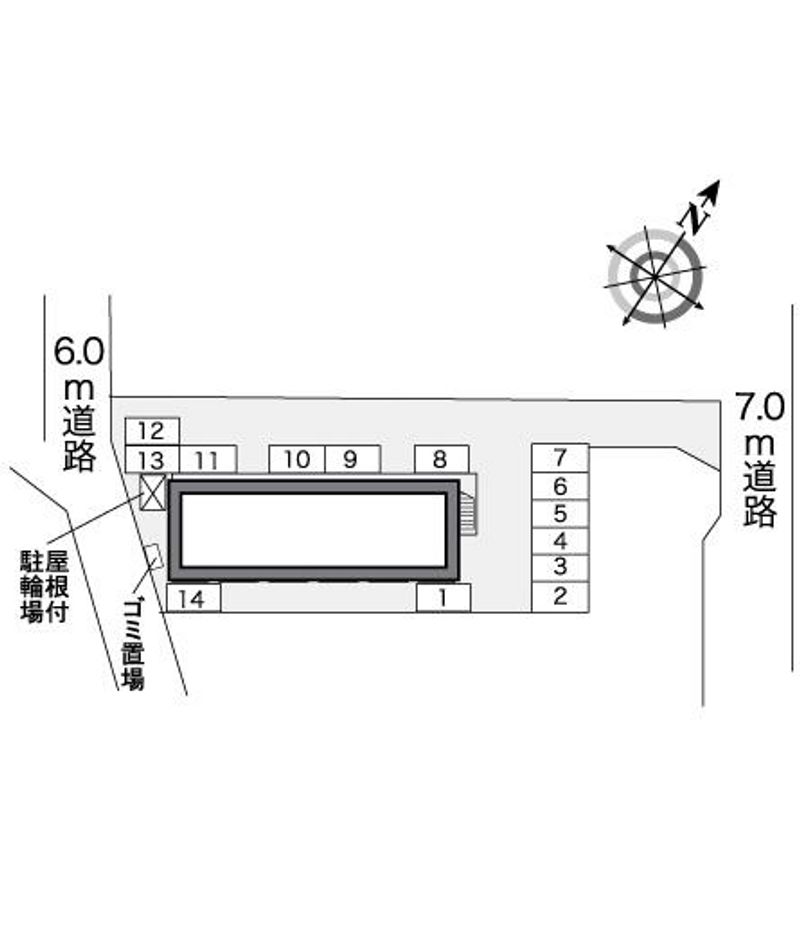 レオパレスミナレット寺町 配置図