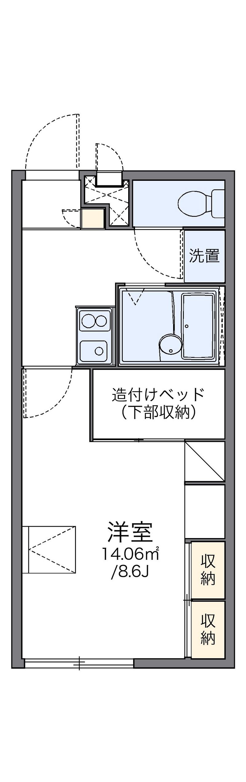 レオパレスピュアファースト 間取図