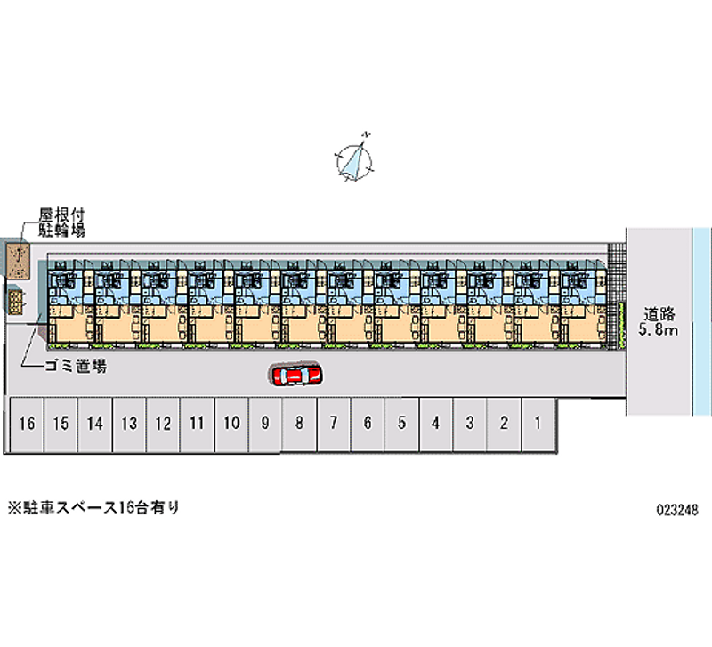 レオパレスメルベーユ 月極駐車場