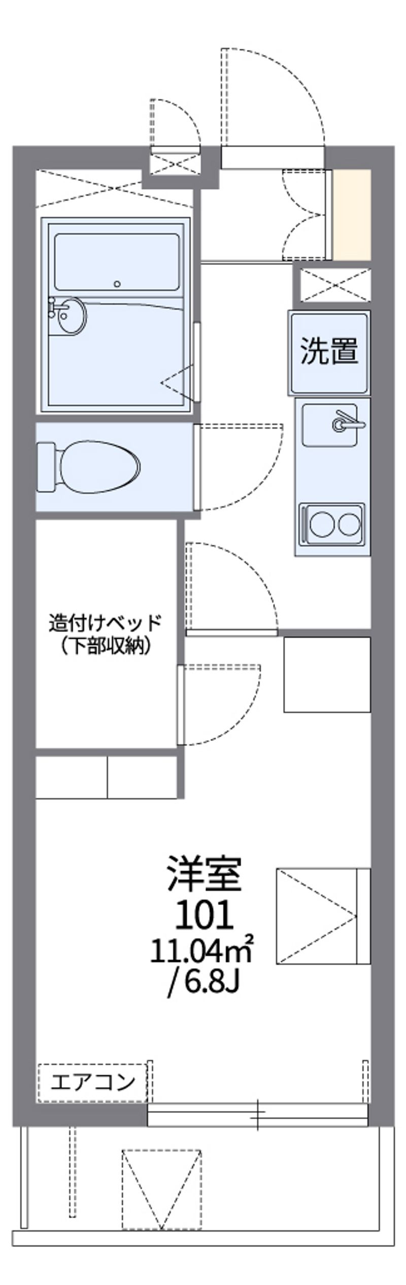 レオパレスブラウンポートアオキ 間取図