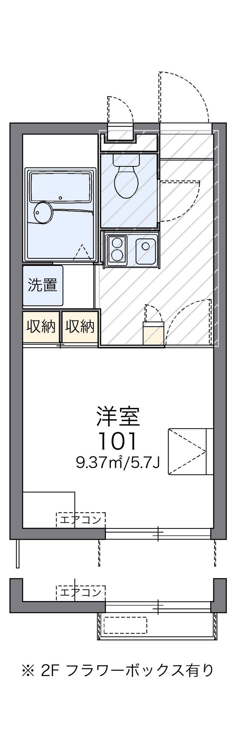 レオパレス岩井 間取図