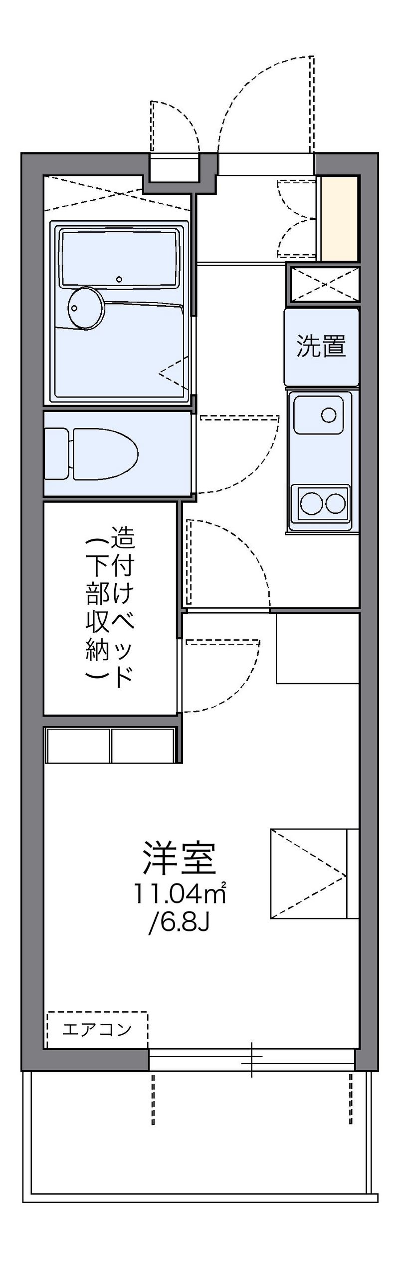 レオパレスカモミールＡ 間取図