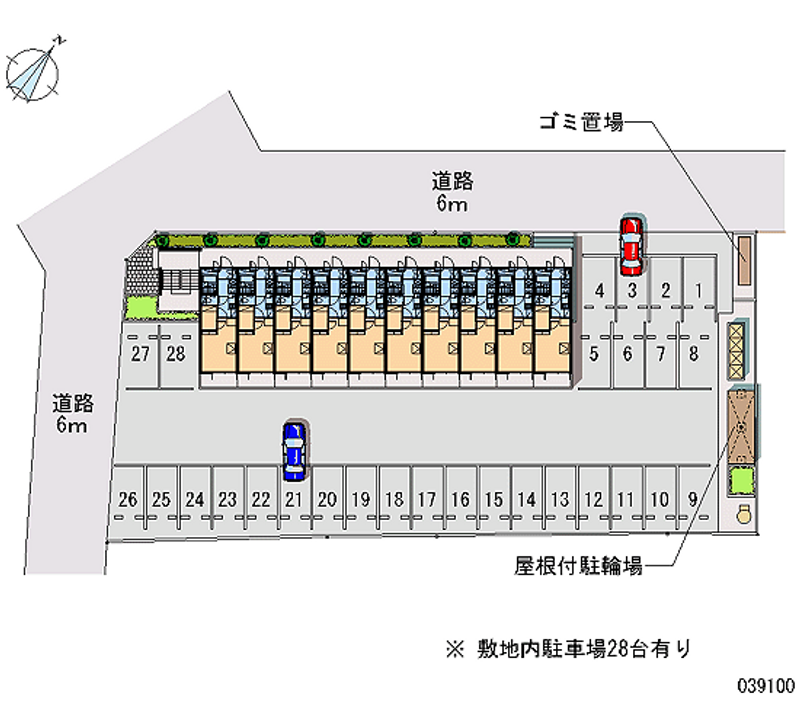 レオパレスグリチネⅡ 月極駐車場