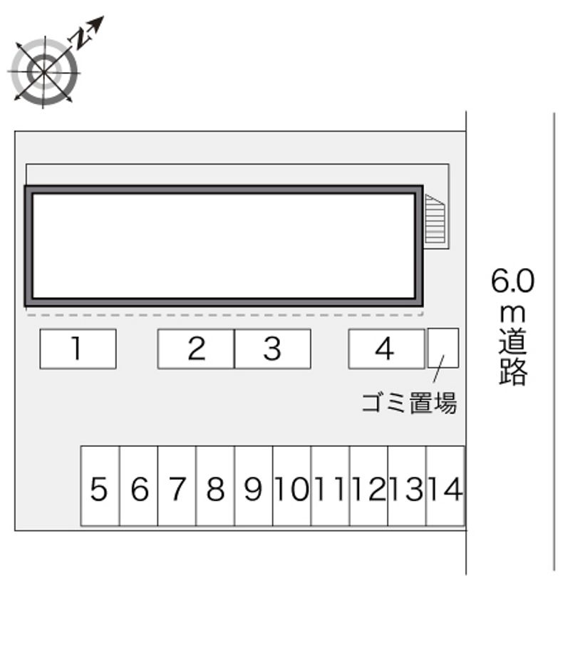 レオパレスシャンティ 駐車場