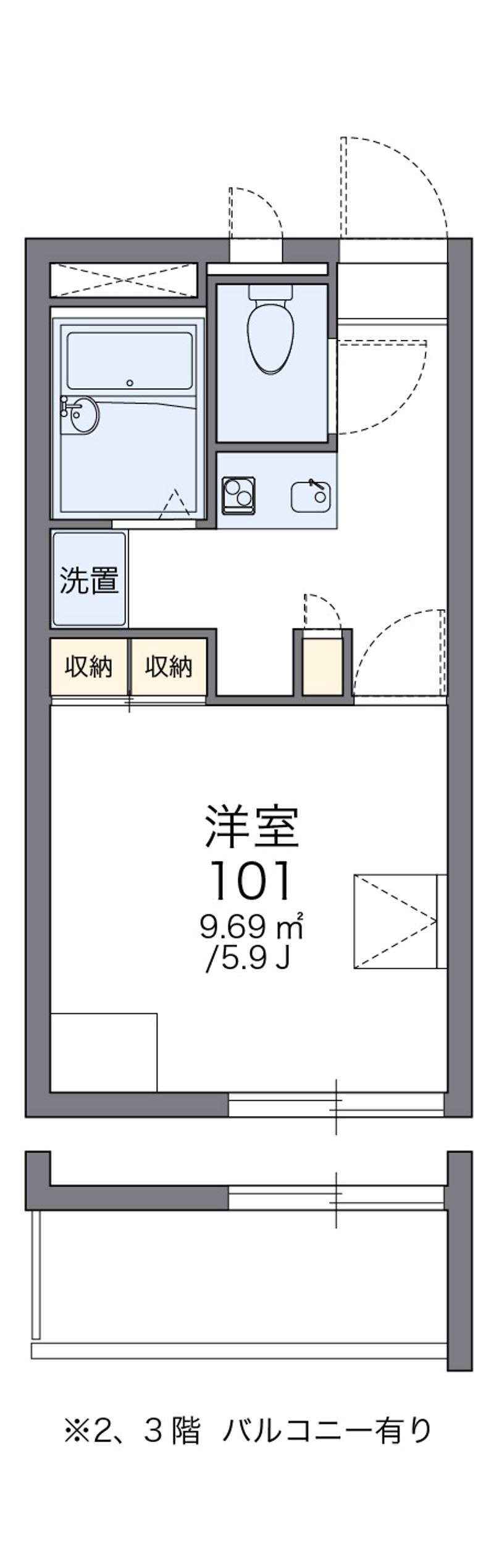 レオパレスＨＡＺＵＫＩ 間取図