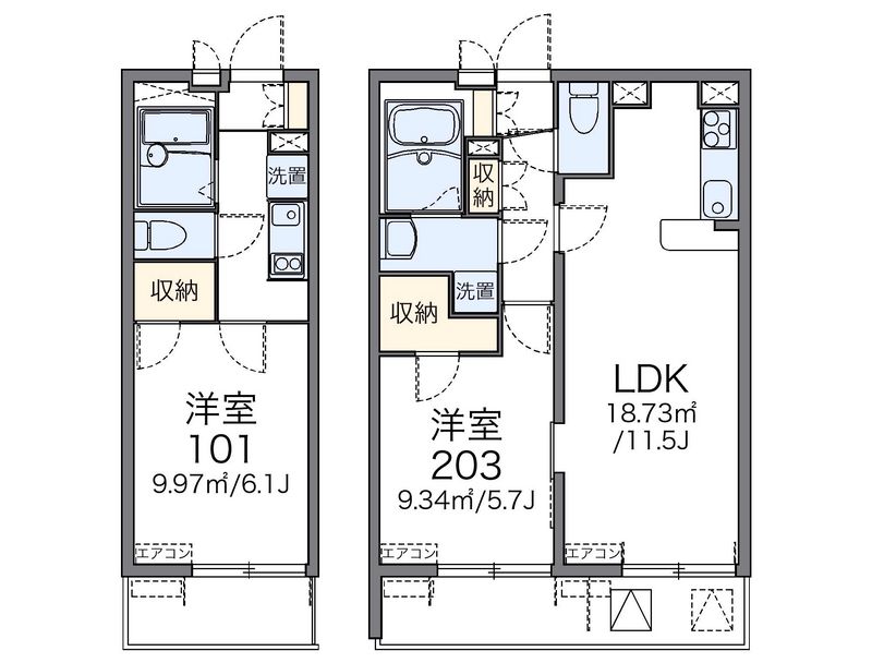 レオパレス三ヶ田 間取図