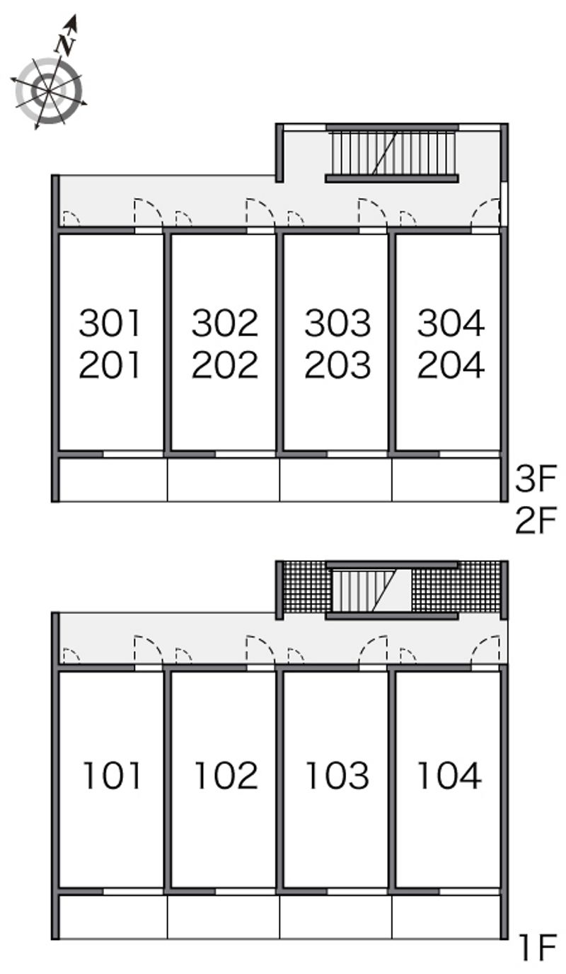 レオパレスギークニシムイ 間取配置図
